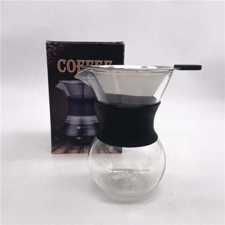 Stainless Steel Portable Metal Mesh Strainer Reusable Coffee Filter with Stand Holder