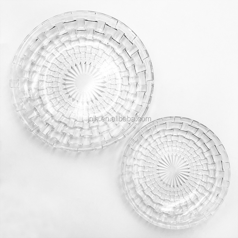 Party Supply Tableware Disposable Dinner Set Round Clear Glass Charger Plates Wholesale