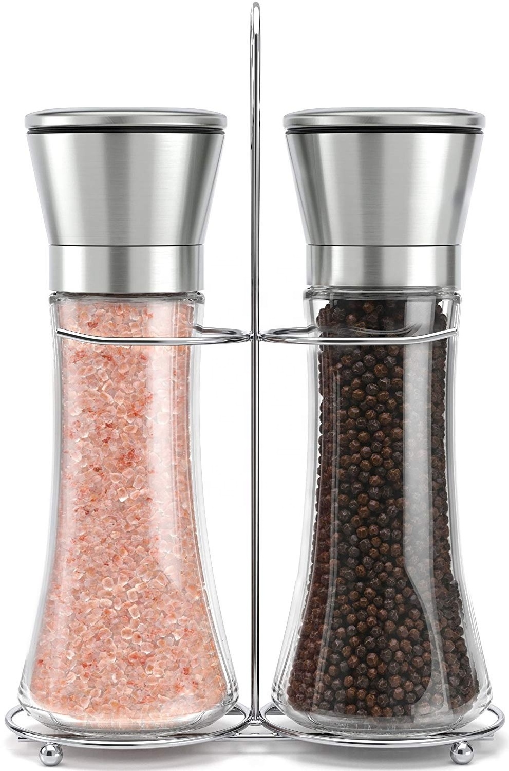 Manual herb spice tools Glass Salt And Pepper Mill Grinder Set salt and pepper ceramic grinder jar