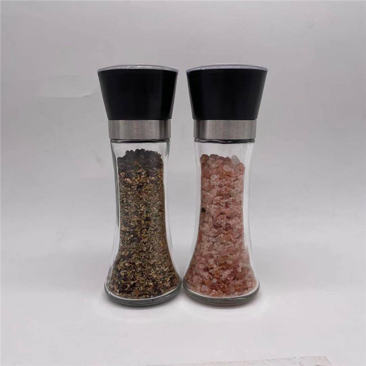 glass salt pepper grinder mill /Home Kitchen Use 180ml Round Glass Hand Salt Pepper Spice Sprinkling Manual Grinder