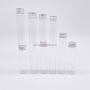 high  Borosilicate Food Grade Flat / Round Bottom Glass Test Tube with aluminum Screw Lid