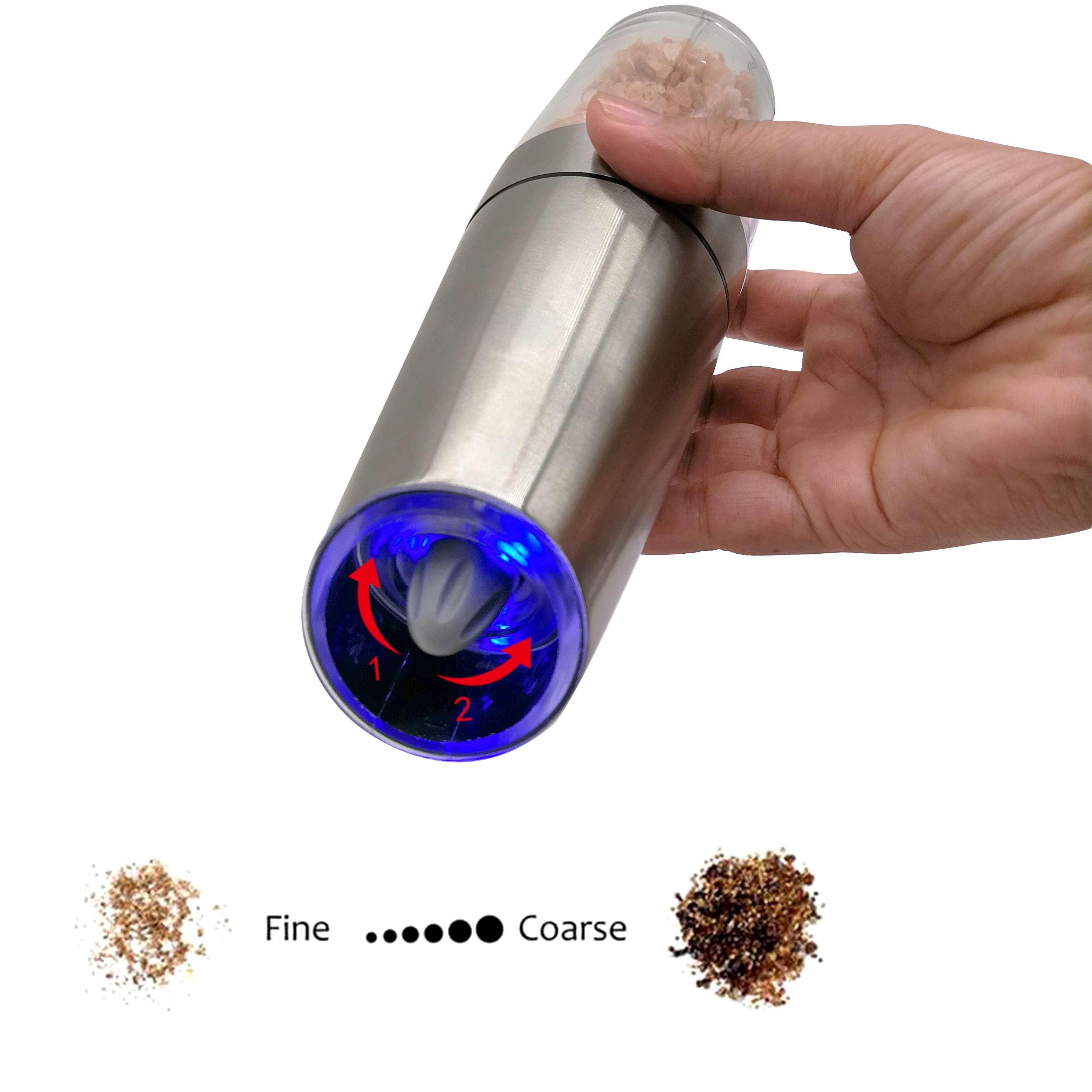 Battery Operated manual Gravity electric Pepper Mill / electric salt and pepper grinder