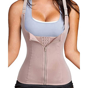 Custom Logo Double Compression Waist Trainer Vest Tummy Control Corset With Hook & Zipper Body Shaper Neoprene Waist Cincher