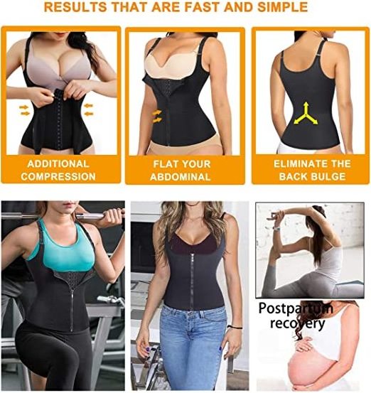 2021 New Arrival Women Latex Vest Waist Trainer Adjustable Hooks Waist Trimmer Tank Top Slim Shapewear Waist Cincher Women's