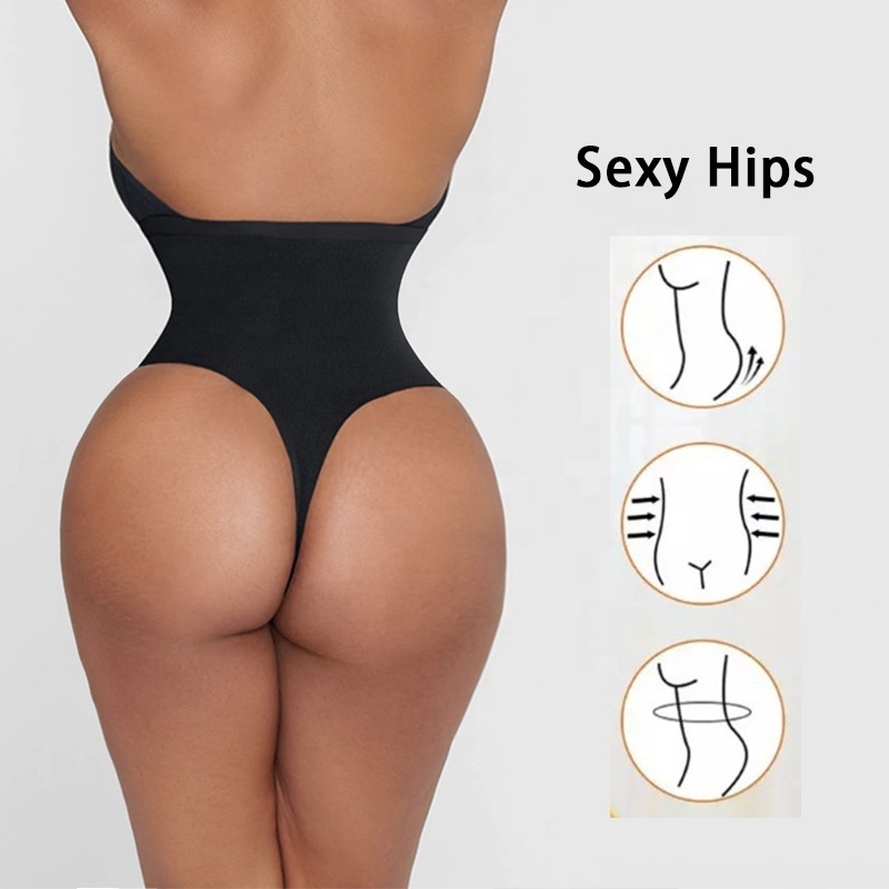 Top Sellers Panties Thong Sexy Flatten Tummy Mesh Control Panties High Waist Thong Shaper Seamless Thong Shapewear