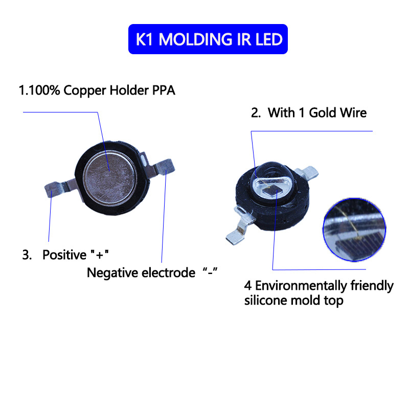 High Power 927nm IR LED Chip 2W 42mil Epileds from Epistar Sanan Icing Material InGaP