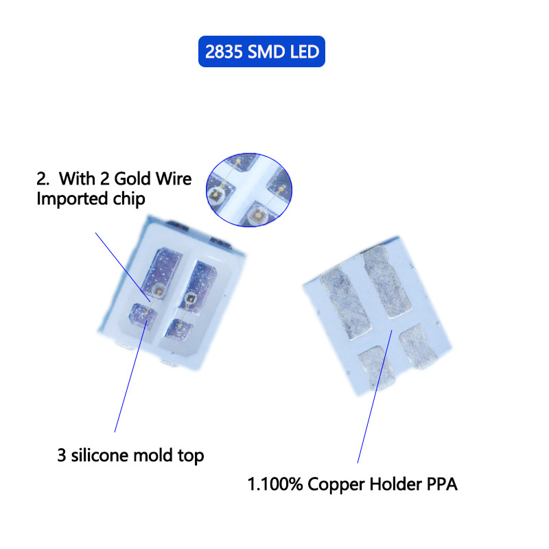 Customized 2-in-1 SMD LED Chip Dual Color 660nm+850nm 0.1W Power InGaP Material Double Chip