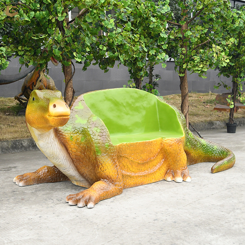 SGSR32 High quality fiberglass dinosaur statue Fiberglass maiasaura dinosaur Bench for theme park