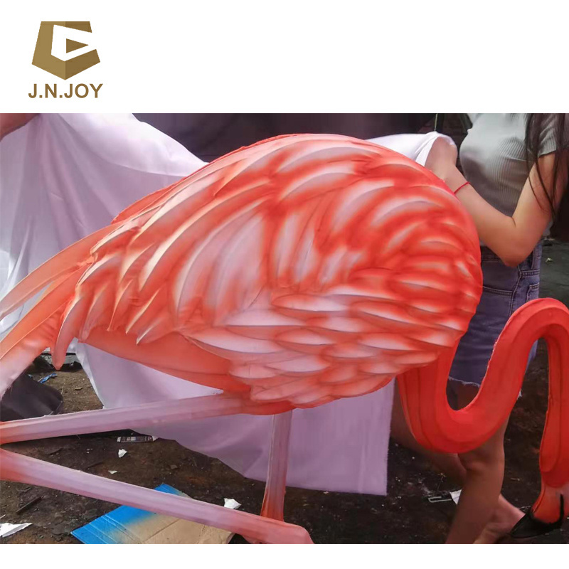 JN-RT-HL01 animal shape flamingo silk Chinese animal lanterns