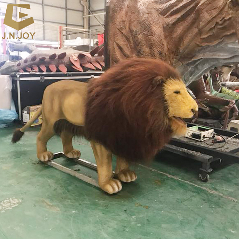 SGAI67 High quality real size africa lion animatronic animal Carved lion model for zoo park