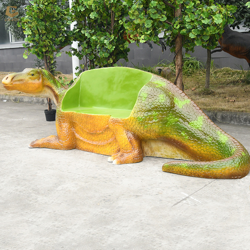 SGSR32 High quality fiberglass dinosaur statue Fiberglass maiasaura dinosaur Bench for theme park