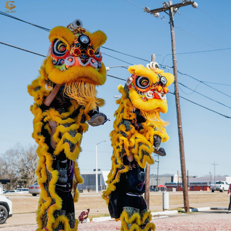 LD09 Traditional adult lion dance costume chinese new year celebration wool lion head dance