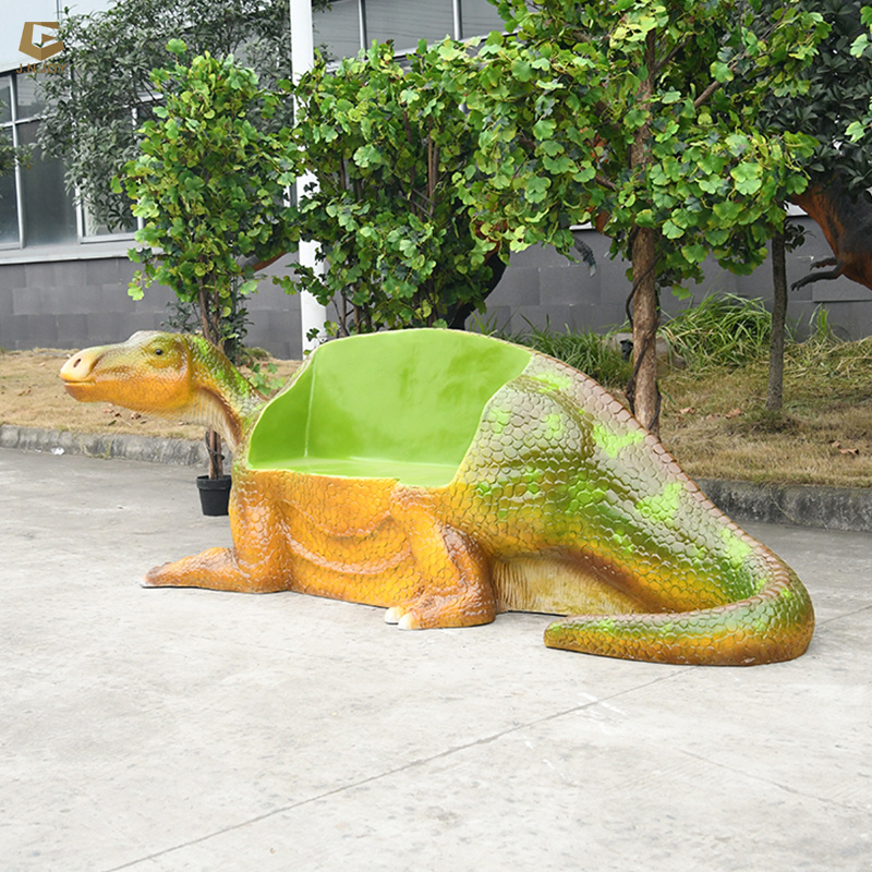 SGSR32 High quality fiberglass dinosaur statue Fiberglass maiasaura dinosaur Bench for theme park