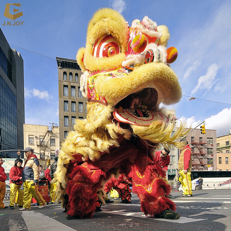 LD09 Traditional adult lion dance costume chinese new year celebration wool lion head dance