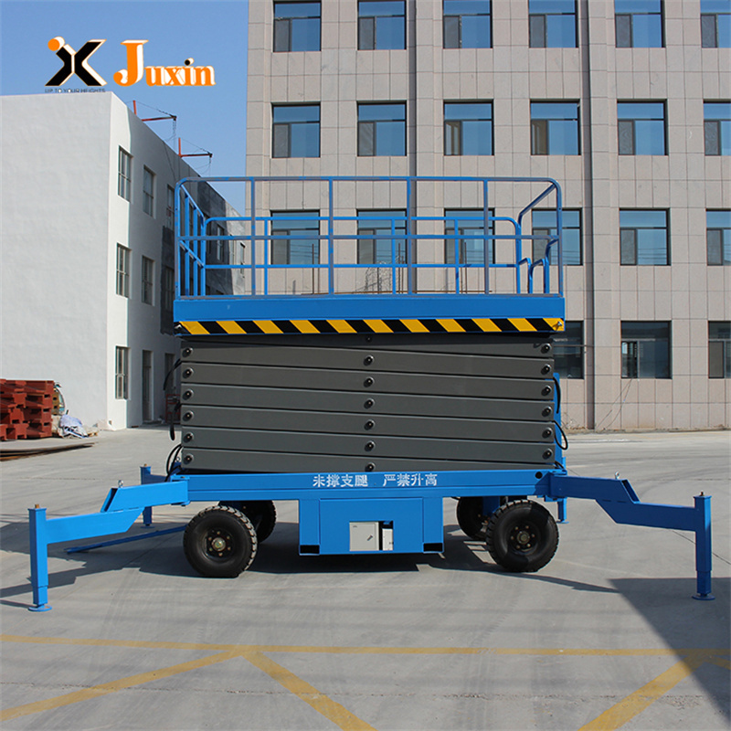 king lift 2000kg 12m Mobile scissor lift hydraulic electric scissor lift platform with solid tire