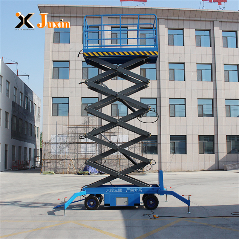 king lift 2000kg 12m Mobile scissor lift hydraulic electric scissor lift platform with solid tire