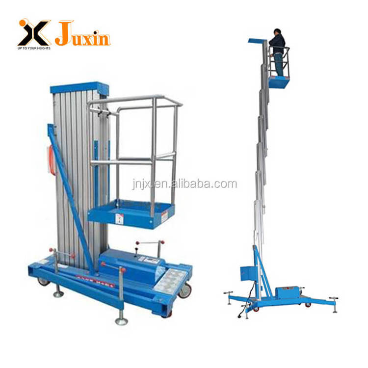 4m 6m 8m 10m 12m single mast hydraulic mobile lightweight manual aluminum man lift scaffolding for sale