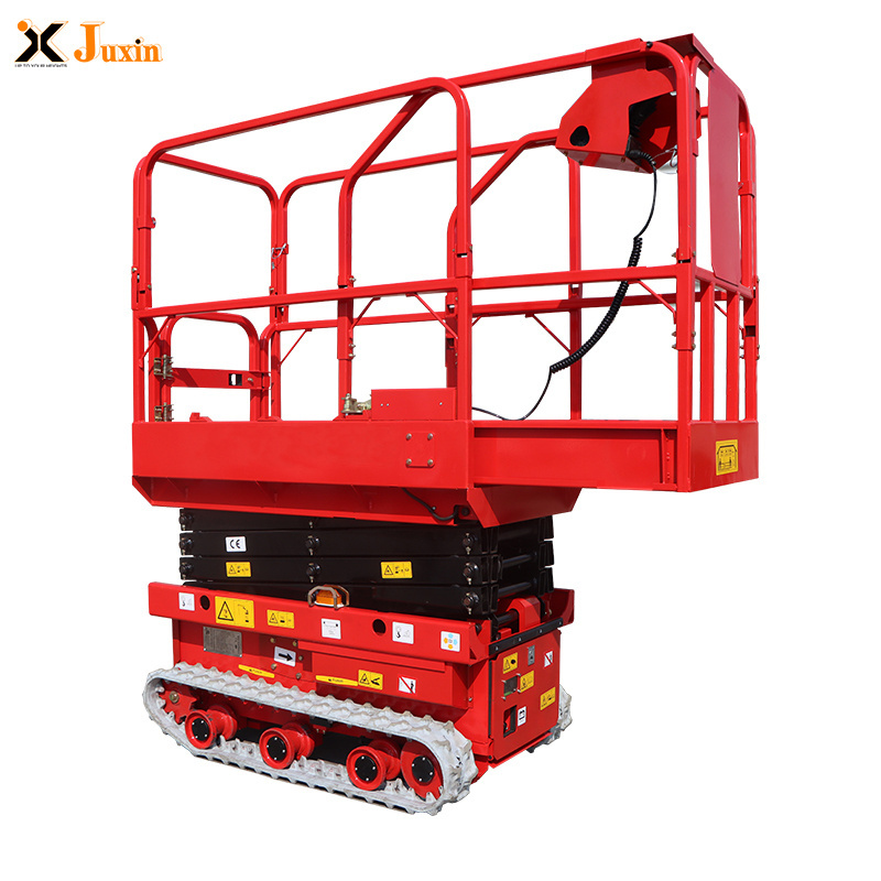 On sale 3.5m 4.5m 200kg man lifter scissor work platform crawler tracked scissor lift