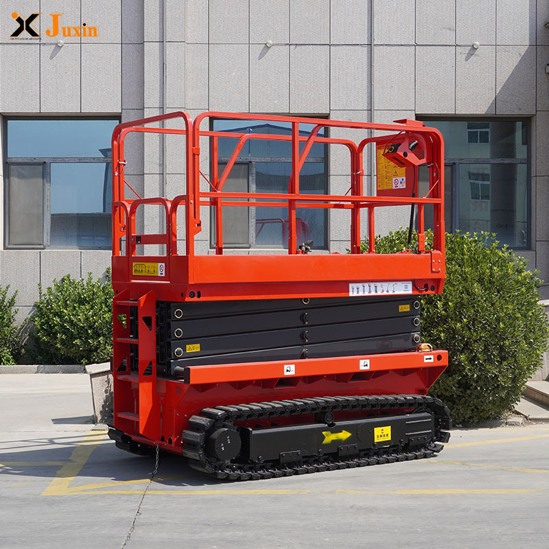 many designs  hydraulic self-propelled all terrain scissor lift with self leveling outriggers