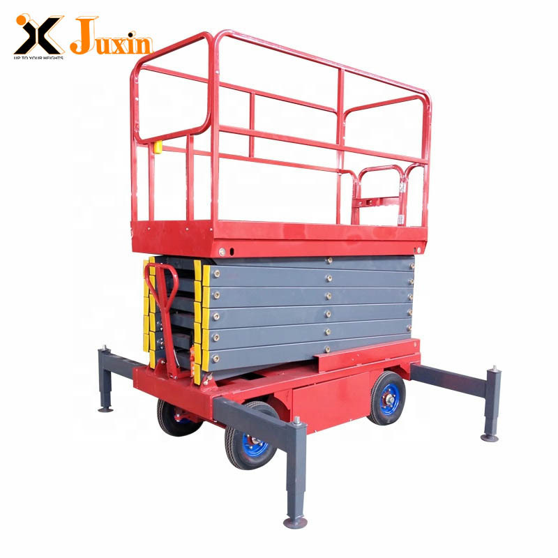 China top 10 hydraulic manual scissor lifting table vertical four legs portable mobile lift with CE ISO