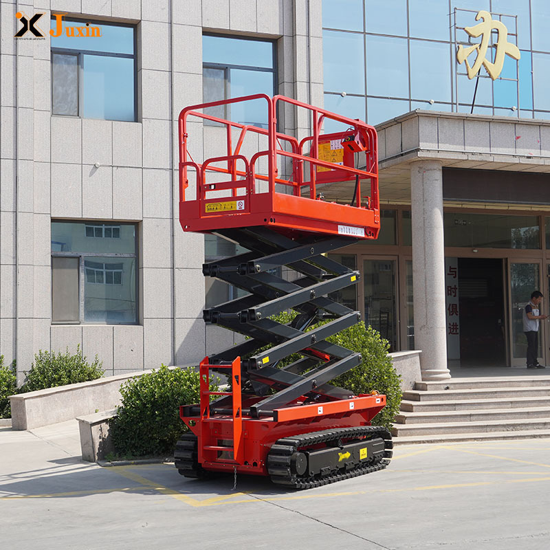 many designs  hydraulic self-propelled all terrain scissor lift with self leveling outriggers