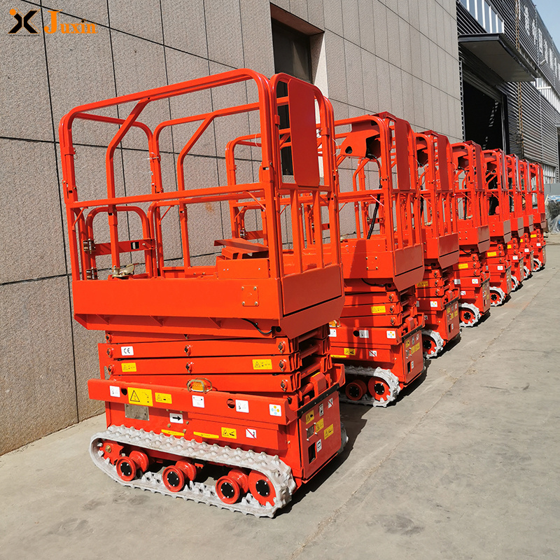 On sale 3.5m 4.5m 200kg man lifter scissor work platform crawler tracked scissor lift