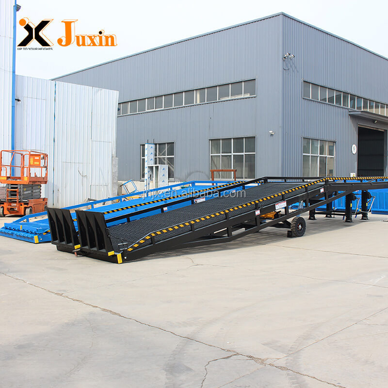 Portable steel Yard Ramp for unloading trucks Mobile Loading Dock Ramp with 15000kgs heavy load capacity for rails cars loading