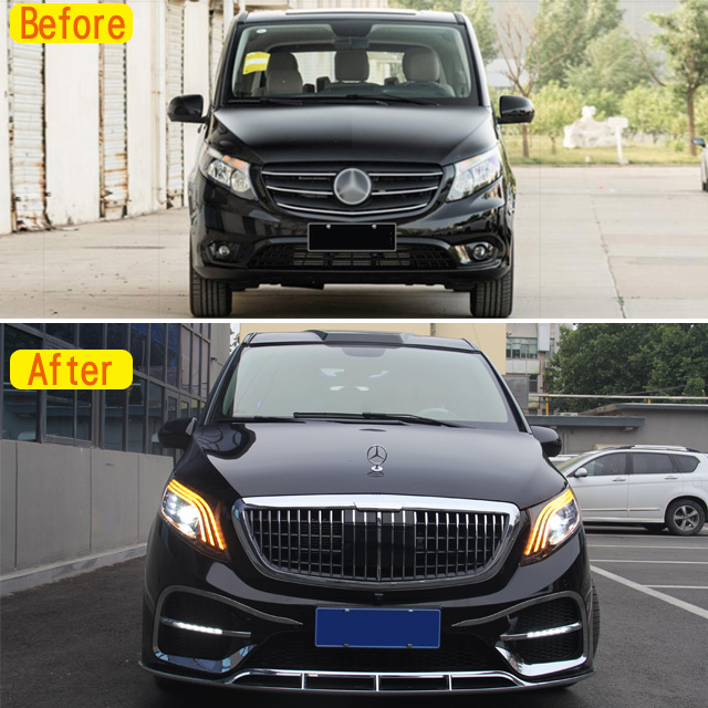 Retrofitting body kit with small high roof luggage rack tail wing appearance VITO V250 V260  w447  V-CLASS