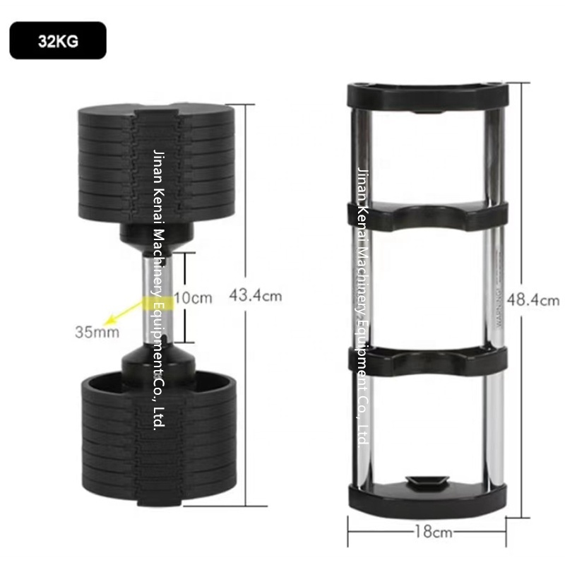 wholesale fitness equipment 32kg cast iron weight adjustable dumbbell set