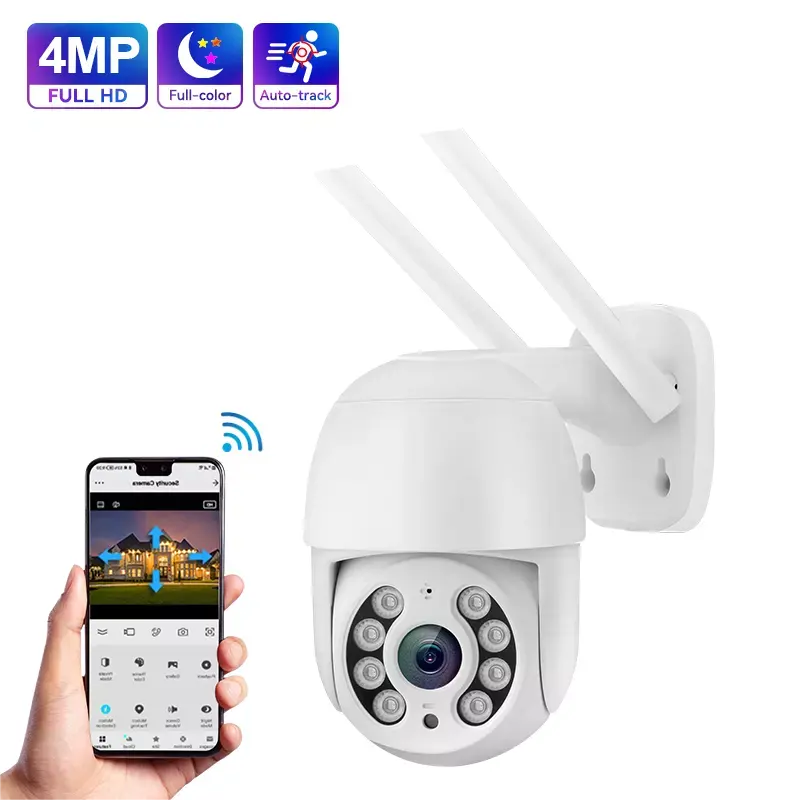 Outdoor Human Detection Smart Wireless HD 4MP Full Color Night Vision Icsee Robot Outdoor Ip Wifi Cctv PTZ Security Camera