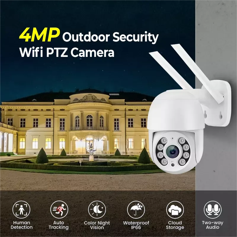 Outdoor Human Detection Smart Wireless HD 4MP Full Color Night Vision Icsee Robot Outdoor Ip Wifi Cctv PTZ Security Camera