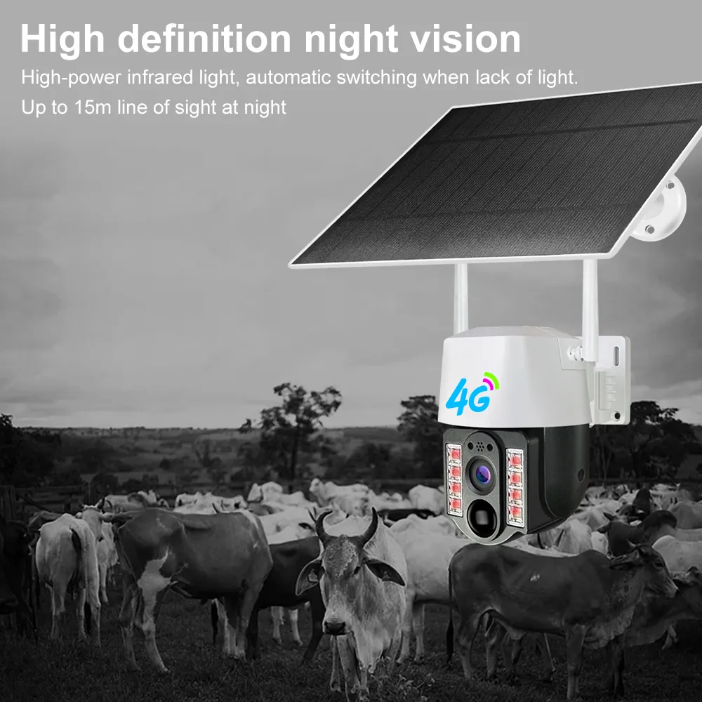 WiFi PTZ Outdoor 1080P Solar Camera 360 Battery Power Security CCTV IR Night Vision Outdoor Surveillance Camera Wireless