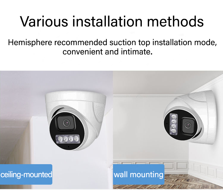 Poe Dual light full color HD 3 million, 4 million, 5 million Ip cameras 2.8mm IP66 waterproof color night vision mounting wall m