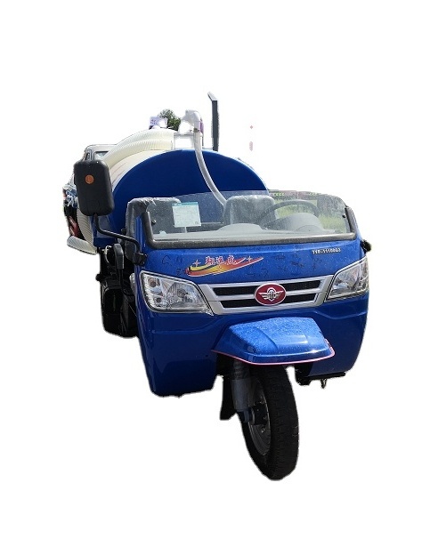 Chinese small diesel tricycle mini  vacuum sewage suction  truck