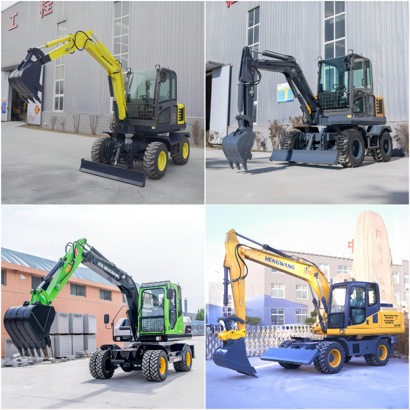 Free shipping wheel excavator machine 4 ton 5 ton Small wheeled excavator china earth-moving machinery wheel digger for sale