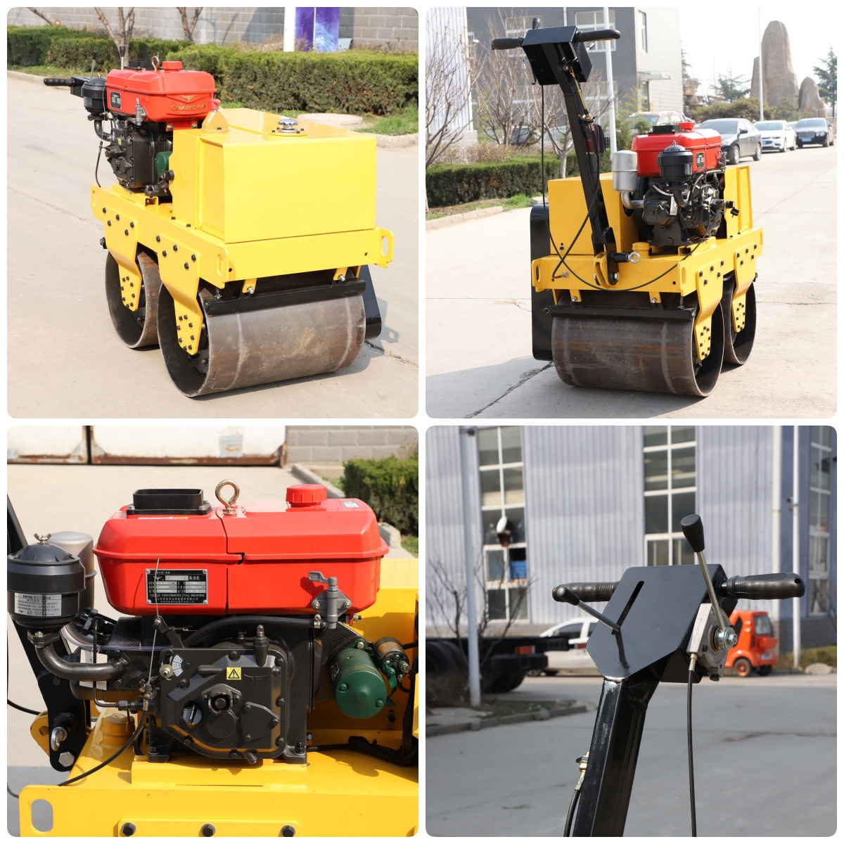 Free shipping mini walk behind road roller compactor Chinese double drum pedestrian roller Great hand small compactor roller