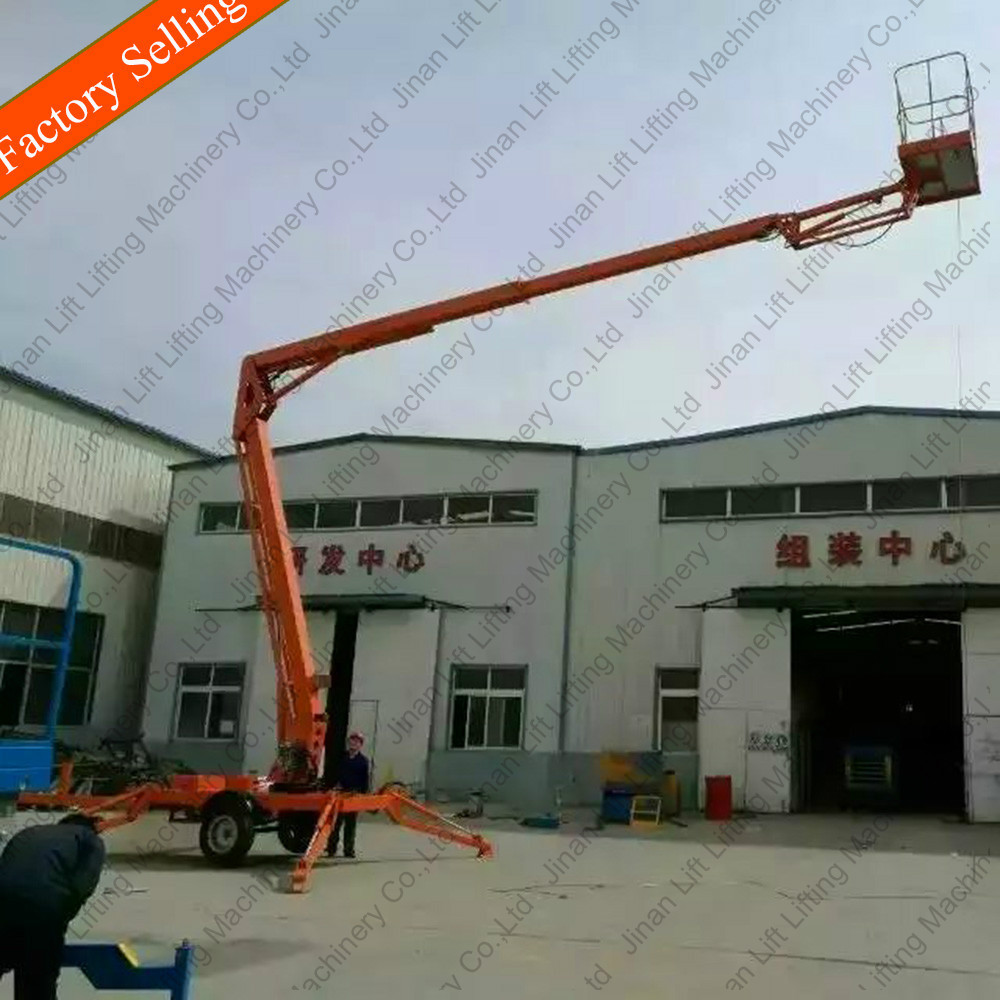 14m Towable boom lift for sale trailer mounted boom lift truck used for cherry picker