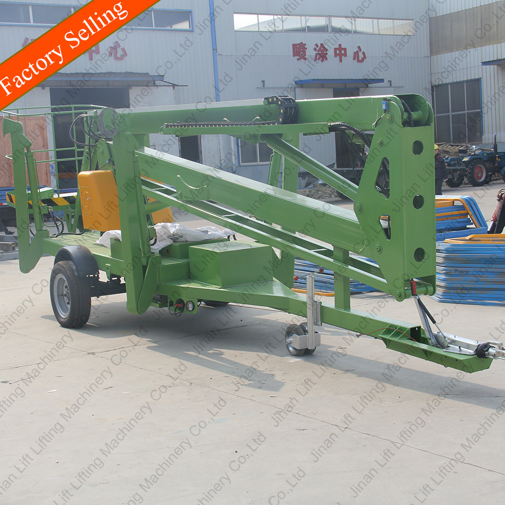 Towable articulated aerial lift boom lift rental man lift truck for sale