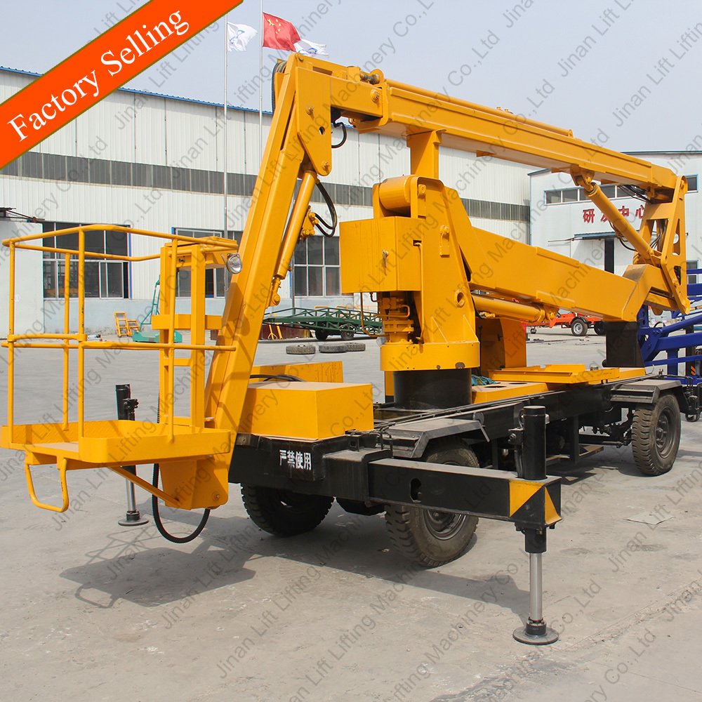 Towable articulated aerial lift boom lift rental man lift truck for sale