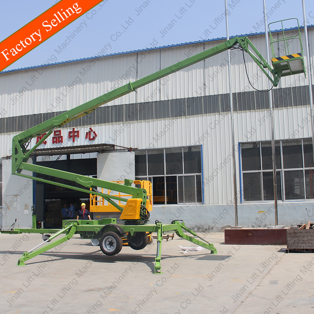 14m Towable boom lift for sale trailer mounted boom lift truck used for cherry picker