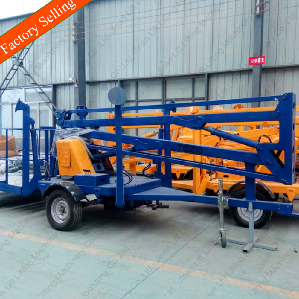 Towable articulated aerial lift boom lift rental man lift truck for sale