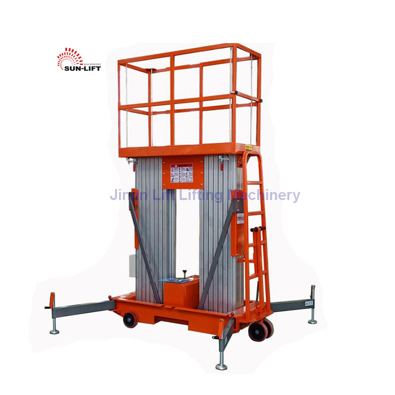 China Factory 12M 14M 16M height portable aluminum hydraulic lift mobile platform lift indoor one man lift for window cleaning