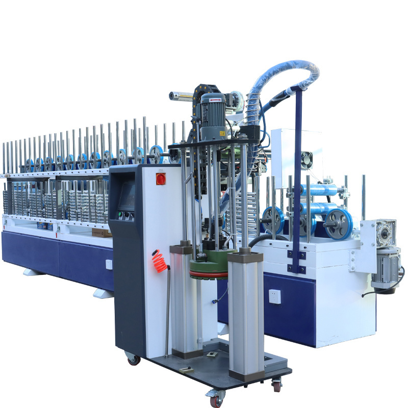 Woodworking line wrapping machine, door frame line wrapping machine, hot melt glue PUR wrapping machine