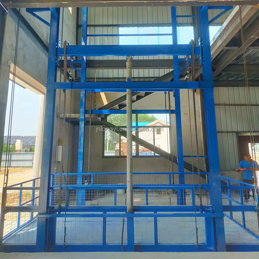 Easy Assembled Warehouse outdoor elevator cargo lifts hydraulic steel frame goods lift