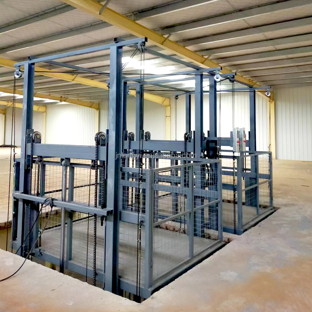 Easy Assembled Warehouse Factory Stable Loading Cargo Lift Hydraulic Steel Frame Small Freight elevator