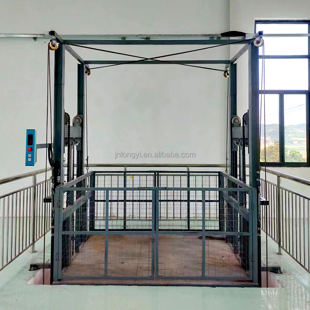 500kg Lift 3- 20m Goods Lift For Warehouse Electric Hydraulic Cargo Lift Steel Frame Freight Elevator