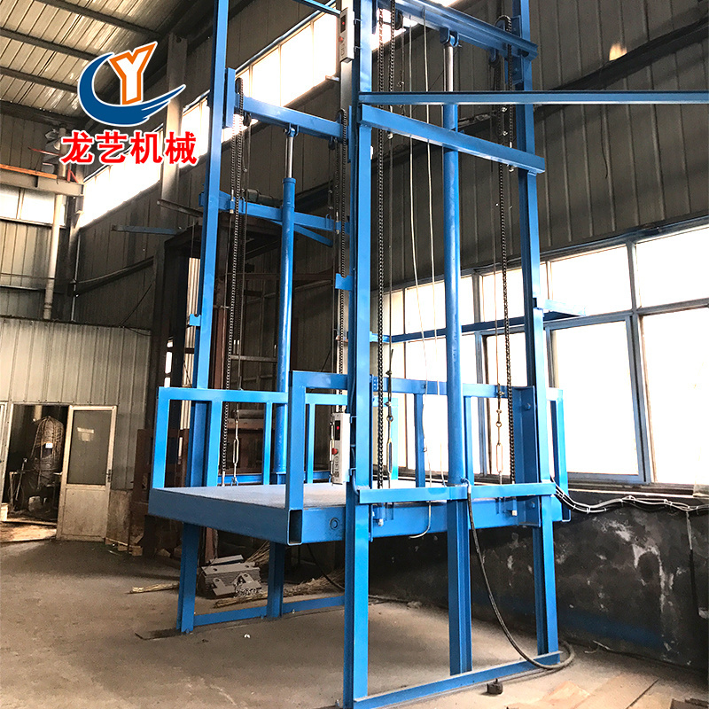 1- 5 Ton Lift 3- 20m Easy Assembled Warehouse Loading Cargo Lift Hydraulic Steel Frame Goods Elevator