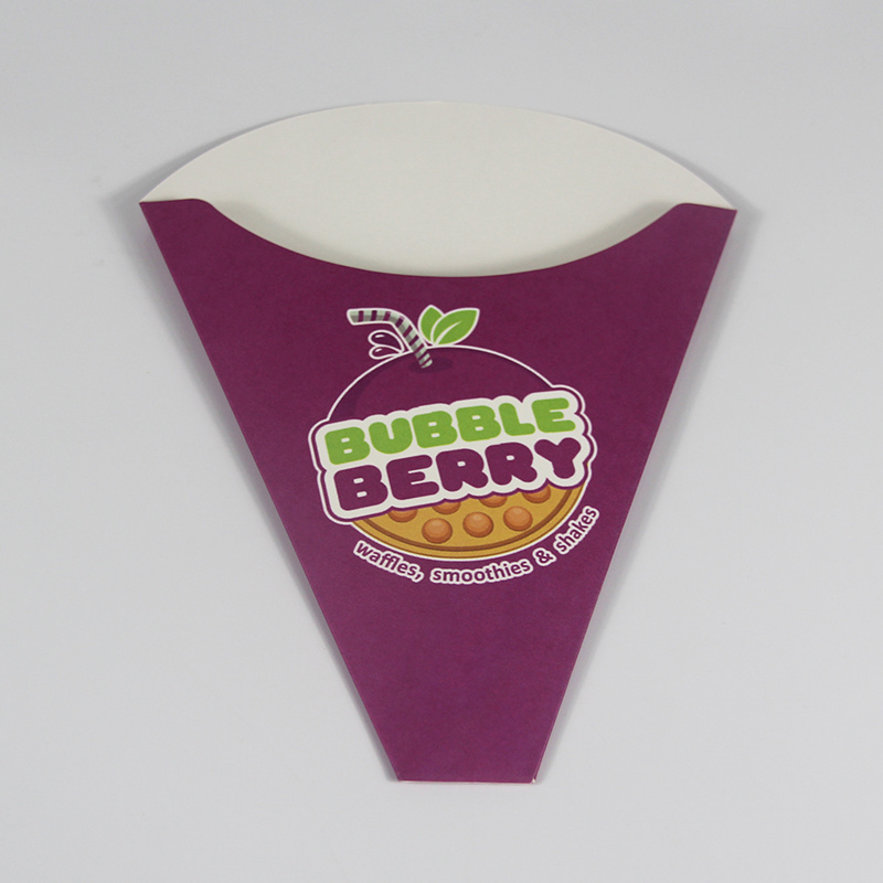 Custom disposable egg waffle packaging box paper crepe cone holder