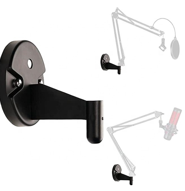 Desk Lamp Clamp Mount Microphone Cantilever Bracket Clamp Mic Stand Bracket Clip