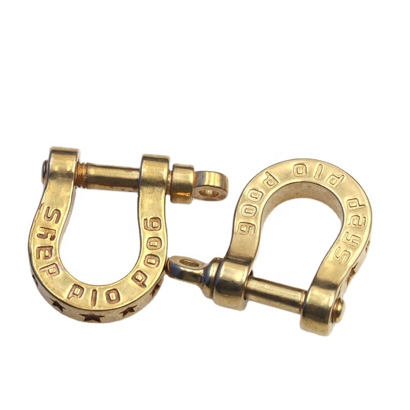 Solid brass Adjustable Bow Shackle key chain leather belt dee shackle brass clevis shackle